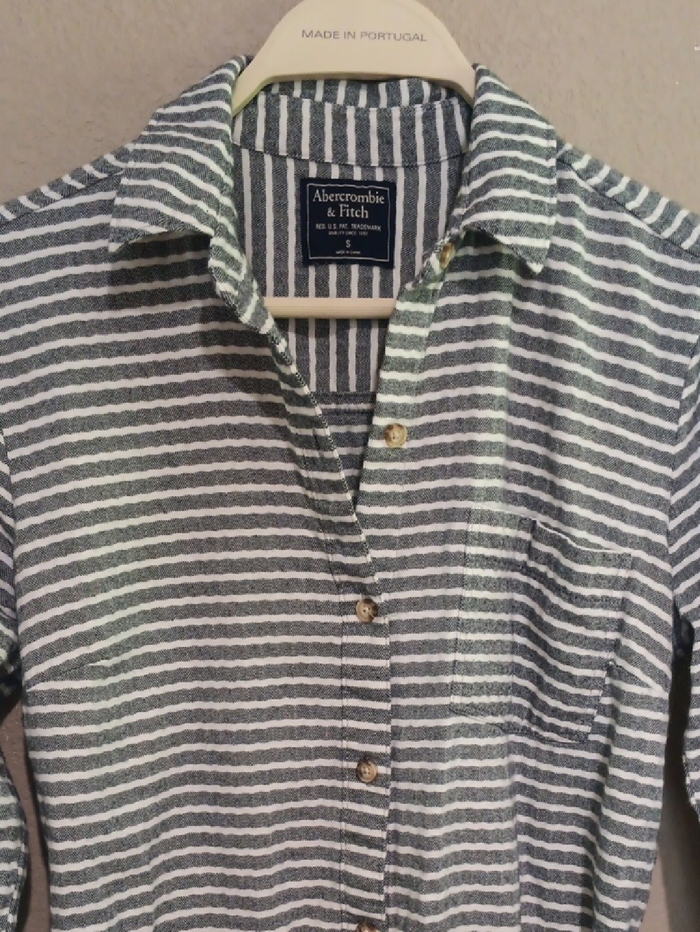 Abercrombie & Fitch Gray and White Striped Shirt Dress with Tie Waist - Picture 3 of 5